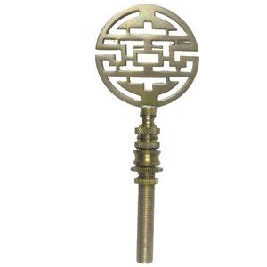 Metal Bronze Color Round Lamp Finial 6 inch Chinese Asian